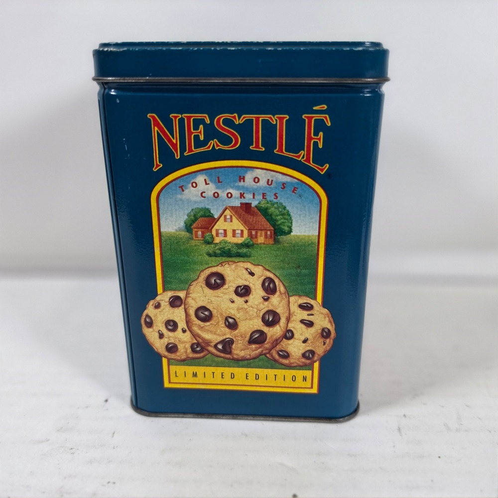 Vintage Nestle Toll House Cookies Limited Edition Collectible Tin Blue Teal